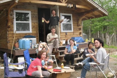 group in front of cedar for lunch